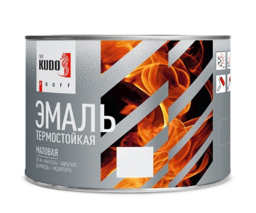Эмаль термостойкая Kudo Proff термостойкая до 700°С серебристая 0.4 кг