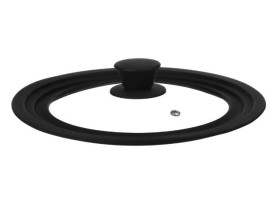 Крышка Satoshi универсальная стекло/силикон с ручкой 20-22-24 см