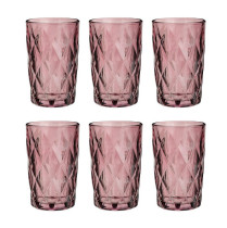 Набор стаканов Millimi стекло бордовый ромб 6 шт 350 мл