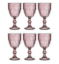 Набор бокалов Millimi стекло бордовый ромб 6 шт 350 мл