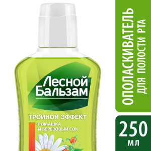 Ополаскиватель для полости рта Лесной бальзам Тройной эффект с ромашкой и облепихой 250 мл - 1