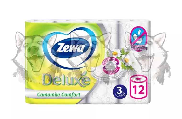 Туалетная бумага Zewa Deluxe 3-х слойная Ромашка 12 рулонов – 1