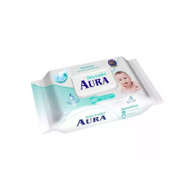 Салфетки влажные Aura Ultra Comfort Sensetive для детей с клапаном 100 шт