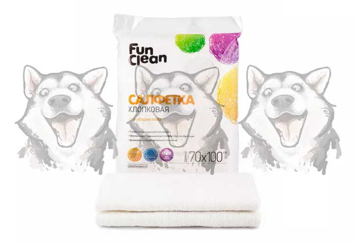 Салфетка для пола Fun Clean Хлопок 70*100см 1шт – 1