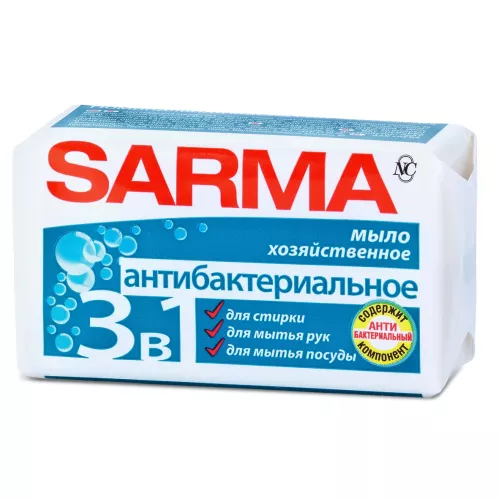 Мыло хозяйственное Сарма антибактериальное 140 гр – 2