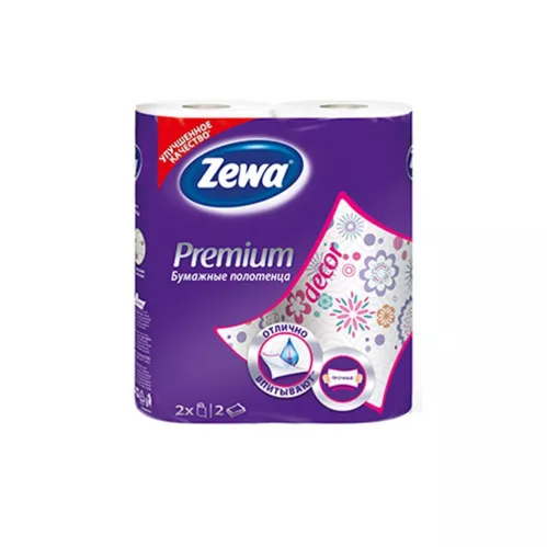 Полотенце бумажное Zewa Premium Декор 2-х слойное 2 рулона – 1
