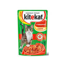 Корм для кошек Kitekat Желе с Говядиной 85 гр