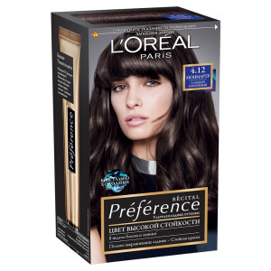 L'Oreal Paris Стойкая краска для волос "Preference", оттенок 4.12, Монмартр - 1