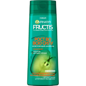 Шампунь для волос Garnier Fructis Рост во всю силу укрепляющий, для ослабленных волос, склонных к выпадению с Укрепляющим Керамидом и Экстрактом Яблока 250 мл - 1