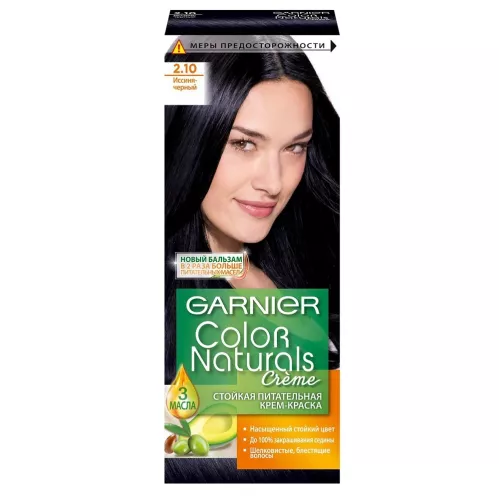 Garnier Стойкая питательная крем-краска для волос "Color Naturals", оттенок 2.10, Иссиня черный – 7