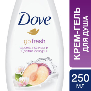 Dove бессульфатный крем-гель для душа с ароматом сливы и цветов сакуры 250 мл - 1