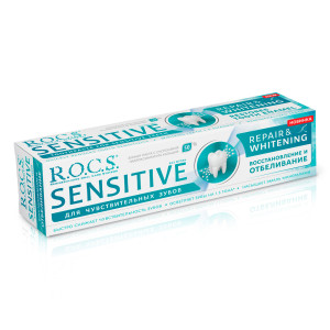 Зубная паста  Rocs Sensitive Восстановление и отбеливание 94гр