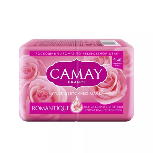CAMAY Романтик твердое мыло с ароматом французской розы 4х75 гр – 2