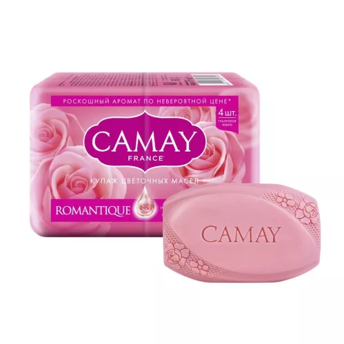 CAMAY Романтик твердое мыло с ароматом французской розы 4х75 гр – 3
