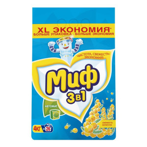 Стиральный порошок Миф Автомат 3в1 Свежесть мимозы 4кг