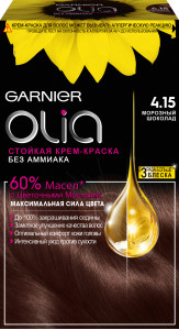 Garnier Стойкая крем-краска для волос "Olia" без аммиака, оттенок 4.15, Морозный шоколад - 1