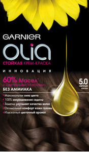 Garnier Стойкая крем-краска для волос "Olia" без аммиака, оттенок 5.0 "Светлый шатен" - 1