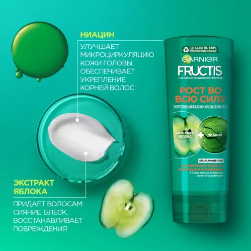 Бальзам для волос Garnier Fructis Рост во всю силу с Укрепляющим Керамидом и Активным Концентратом Фруктов 387 мл – 7