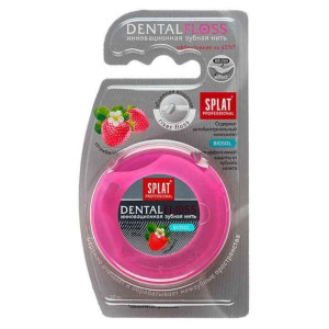 Зубная нить Splat Professional DentalFloss вощеная объемная клубника 30 м