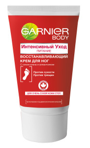 Garnier Крем для ног "Интенсивный уход, Питание" восстанавливающий, для сухой потрескавшейся кожи стоп, 100 мл - 1