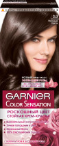 Garnier Стойкая крем-краска для волос "Color Sensation, Роскошь цвета", оттенок 3.0, Роскошный каштан