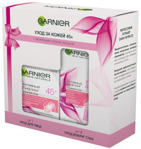 Подарочный набор Garnier Skin Naturals  Антивозрастной уход, Активный лифтинг 45+ Крем для лица дневной, 50 мл + Крем для кожи вокруг глаз,15 мл (-50%) - 1