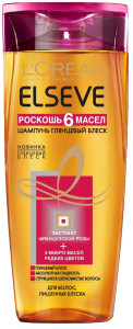Шампунь для волос L`Oreal Paris Elseve Роскошь Питания 6 масел глянцевый блеск, для волос, лишенных блеска 250 мл - 1