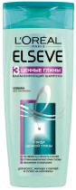 Шампунь для волос L`Oreal Paris Elseve 3 Ценные Глины для волос, жирных у корней и сухих на кончиках, без силикона 400 мл