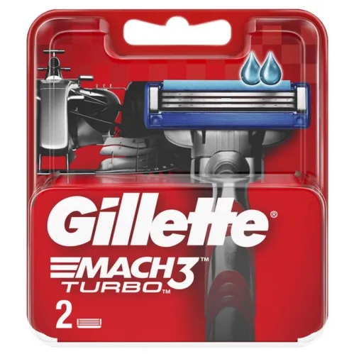 Сменные кассеты Gillette Mach3 Turbo с 3 лезвиями прочнее чем сталь с улучшенной смазывающей полоской для точного бритья 2 шт – 5