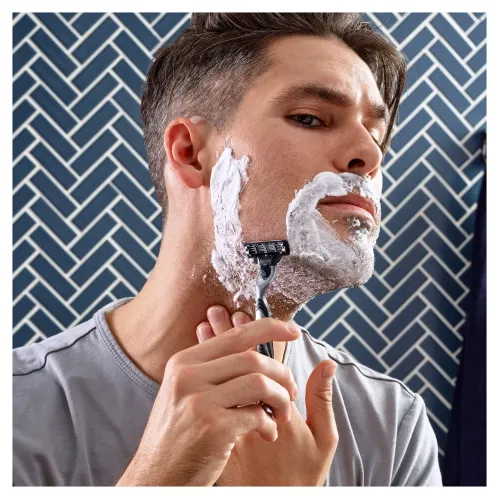 Сменные кассеты Gillette Mach3 Turbo с 3 лезвиями прочнее чем сталь с улучшенной смазывающей полоской для точного бритья 2 шт – 10