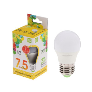 Лампа светодиодная Led-Шар-standard 7.5Вт 160-260В Е27 3000К  ASD