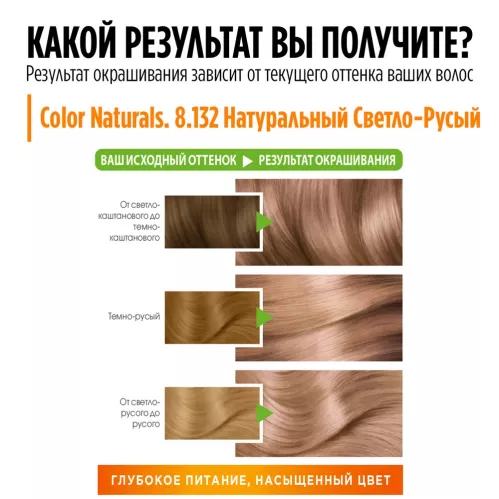 Крем-краска для волос Garnier Color Naturals Стойкая питательная оттенок 8.132 Натуральный светло-русый – 3