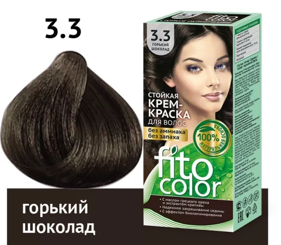 Краска для волос FitoColor стойкая крем-краска тон 3.3 горький шоколад 115 мл – 1