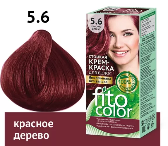Краска для волос FitoColor стойкая крем-краска тон 5.6 красное дерево 115 мл – 1