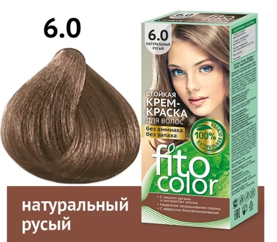 Краска для волос FitoColor стойкая крем-краска тон 6.0 натуральный русый 115 мл – 1