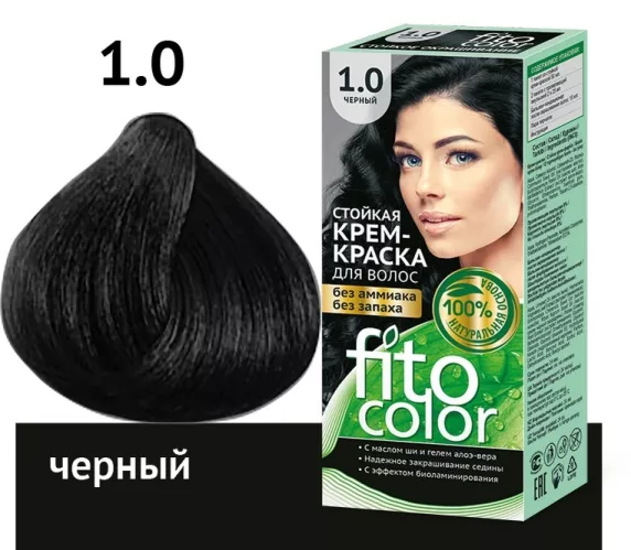 Краска для волос FitoColor стойкая крем-краска тон 1.0 черный 115 мл – 1