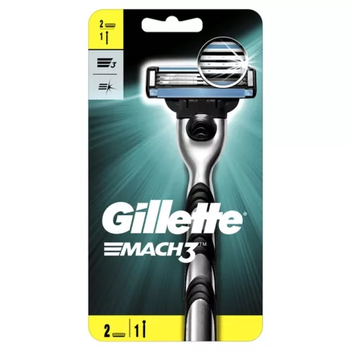Бритвенный станок Gillette Mach3 2 кассеты с 3 лезвиями прочнее чем сталь для точного бритья 1 шт – 1
