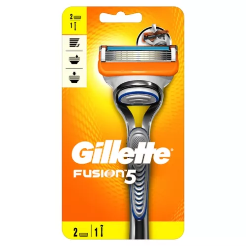 Бритвенный станок Gillette Fusion5 2 кассеты с 5 лезвиями с уменьшающими трение лезвиями с точным триммером 1 шт – 5