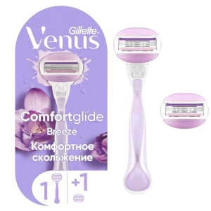 Бритвенный станок Venus ComfortGlide Breeze Breeze 3 лезвия c 2 сменными кассетами - 1