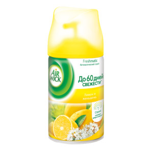 Сменный баллон для автоматического освежителя воздуха Air Wick Freshmatic Лимон и женьшень 250 мл
