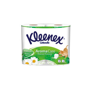 Туалетная бумага Kleenex 3-х слойная Ромашка 4 рулона
