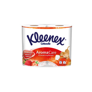Туалетная бумага Kleenex 3-х слойная Клубника 4 рулона