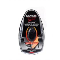 Губка Silver Premium Блеск с дозатором силикона Антистатик чернная 6мл