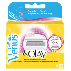 GILLETTE Venus Olay Sugarberry Сменные Кассеты 4шт