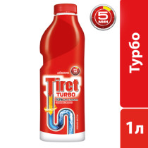 Чистящее средство Tiret Turbo для устранения и профилактики засоров 1 л