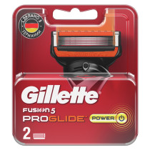 Сменные кассеты Gillette Fusion5 ProGlide Power с 5 лезвиями с точным тримммером для труднодоступных мест для гладкого бритья надолго 2 шт