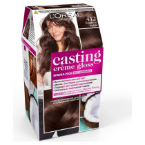 L'Oreal Paris Стойкая краска-уход для волос "Casting Creme Gloss" без аммиака, оттенок 412, Какао со льдом