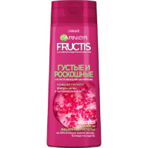 Шампунь для волос Garnier Fructis Густые и Роскошные укрепляющий, для тонких волос, 250 мл, с молекулой Фибра-Цилан и Экстрактом Граната 400 мл
