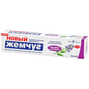 Зубная паста Новый жемчуг Шалфей (пластиковая туба футляр) 100мл