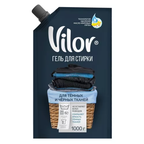 Средство для стирки жидкое Vilor для черного белья 1л – 1
